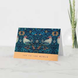 Blauwe vogel William Morris Patroon Feestdagen Kaart