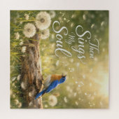 Blauwe Vogel Zingt Dan Zingt Mijn Ziel Legpuzzel (Horizontaal)