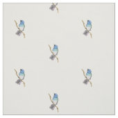 Blauwe vogelafdrukverbinding stof (Swatch)