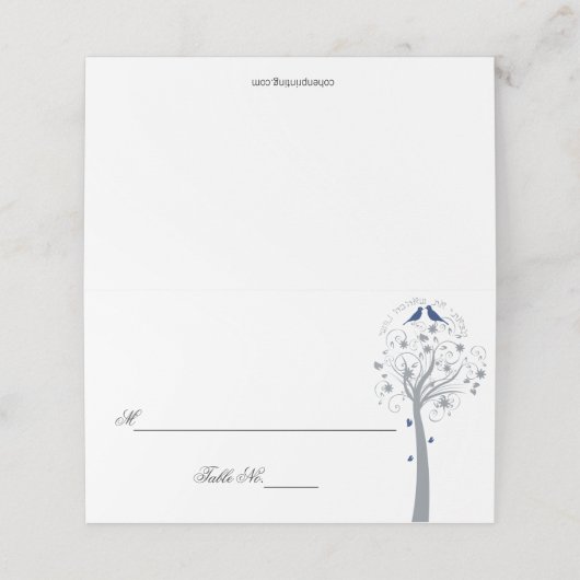 Blauwe vogelboom Hebreeuwse joodse plaatskaarten Plaatskaartje (Buitenkant ongevouwen)