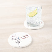 Blauwe vogelboom zandsteen onderzetter (Zijkant)