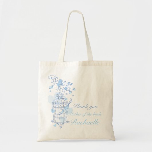 Blauwe vogelbruiloft Moeder van de bruidtas Tote Bag (Voorkant)
