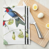 Blauwe vogeldieren bloemen keukenhanddoek (Quarter Fold)