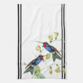 Blauwe vogeldieren bloemen keukenhanddoek (Verticaal)