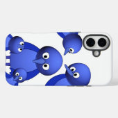 Blauwe vogelfamilie Case-Mate iPhone case (Achterkant (horizontaal))