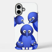 Blauwe vogelfamilie Case-Mate iPhone case (Achterkant)