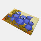 Blauwe vogelfamilie deurmat (Schuin)