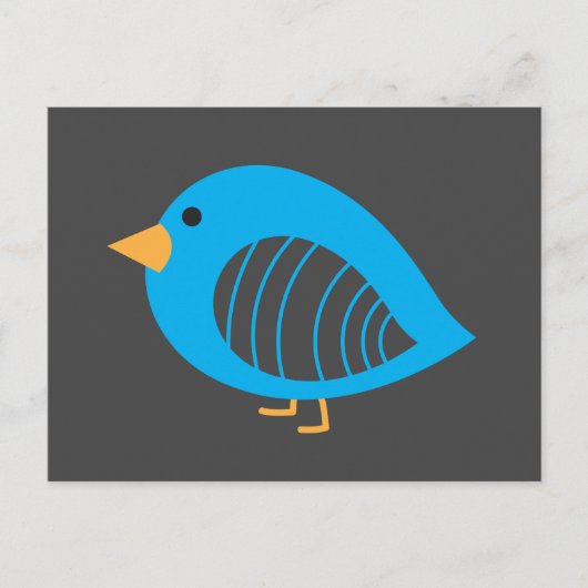 Blauwe vogelgriep briefkaart (Voorkant)