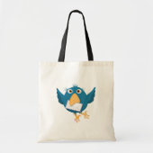 Blauwe vogelhouder met envelop tote bag (Voorkant)
