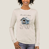 Blauwe Vogelhuis Tri-Blend Shirt (Voorkant)