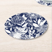  Blauwe Vogelliefde Floral Tuin Ronde Kartonnen Onderzetter (Gebogen)
