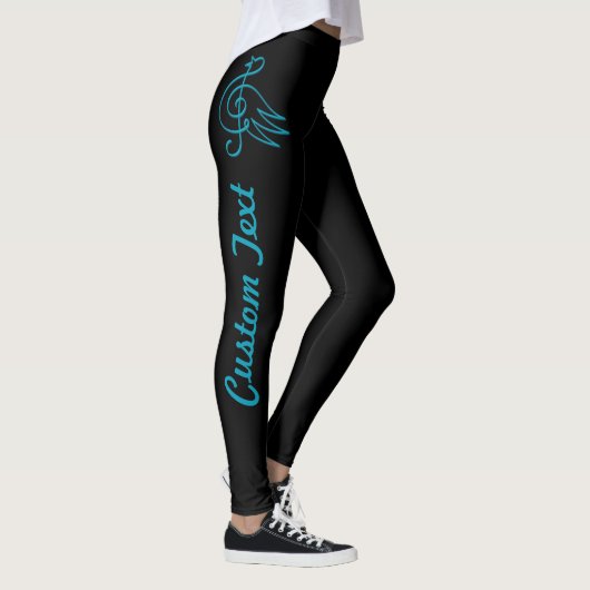 Blauwe vogelmuziek leggings (Rechts)