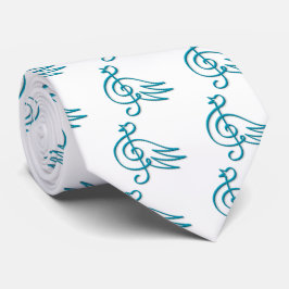 Blauwe vogelmuziek stropdas
