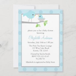 Blauwe vogelnestBaby shower Kaart