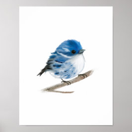 Blauwe vogelpest afdrukken poster