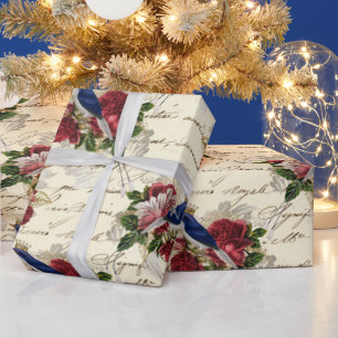  blauwe vogelpest kerstmis cadeaupapier