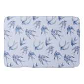 Blauwe vogelpest White  Chinoiserie Badmat (Voorkant)