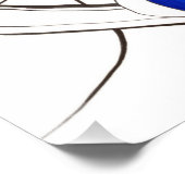 Blauwe vogelprint foto afdruk (Hoek)