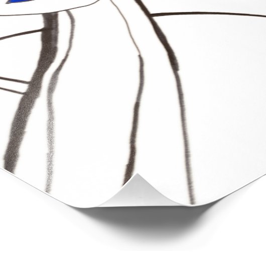 Blauwe vogelprint foto afdruk (Hoek)