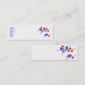 Blauwe vogelprofielkaart mini visitekaartje (Voorkant / Achterkant)