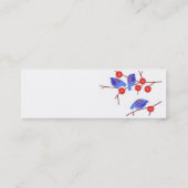 Blauwe vogelprofielkaart mini visitekaartje (Achterkant)