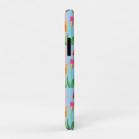 Blauwe vogelroze en blauwe bloemen Case-Mate iPhone case (Achterkant/rechts)