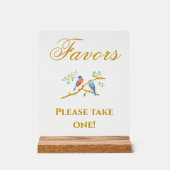 Blauwe Vogels Acryl Bord (Voorkant)