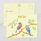 Blauwe vogels ansichtkaart briefkaart (Voorkant / Achterkant)