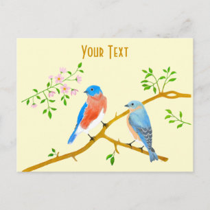 Blauwe vogels ansichtkaart briefkaart