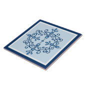 Blauwe vogels blauw en witte vogels tegeltje (Zijkant)