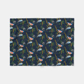Blauwe vogels Blauw wollen deken (Voorkant (Horizontaal))