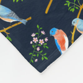 Blauwe vogels Blauw wollen deken