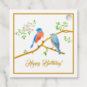 Blauwe vogels Blauwe lijst Bedankjes Labels (Achterkant)