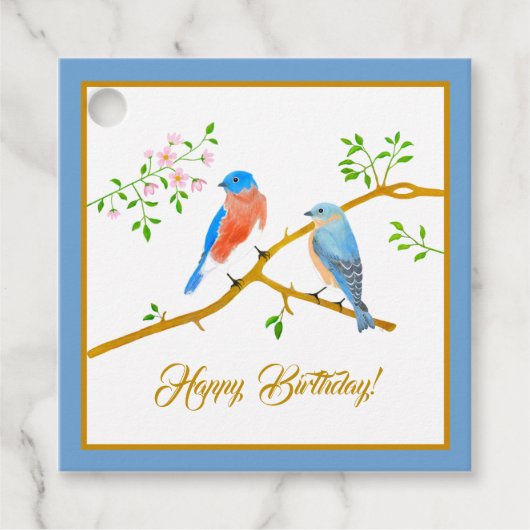 Blauwe vogels Blauwe lijst Bedankjes Labels (Voorkant)