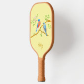 Blauwe vogels Bleek Geel Pickleball Paddle (Links)