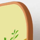 Blauwe vogels Bleek Geel Pickleball Paddle (Links Detail)