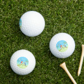 Blauwe vogels Bleekblauw & Groen Golfballen (Insitu Gras)