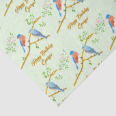 Blauwe vogels Bleekgroen Vloeipapier Tissuepapier (Detail)