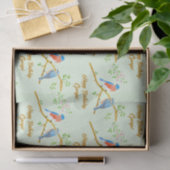 Blauwe vogels Bleekgroen Vloeipapier Tissuepapier (Geschenk)