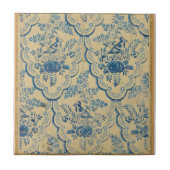 Blauwe vogels Bloem Antiek roffels Wit blauw Tegeltje (Voorkant)
