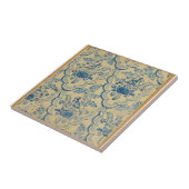 Blauwe vogels Bloem Antiek roffels Wit blauw Tegeltje (Zijkant)