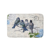  blauwe vogels bloemen Italiaanse bathmat Badmat (Voorkant)