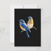 Blauwe Vogels & Botanische Bruiloft Details Behuiz Kaart (Achterkant)
