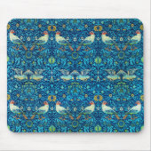 Blauwe vogels botanische vintage William Morris Muismat (Voorkant)
