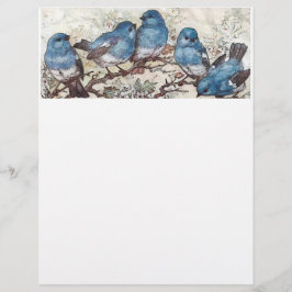 Blauwe vogels briefhoofd