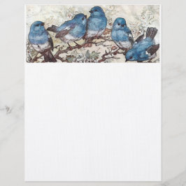 Blauwe vogels briefhoofd