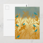 Blauwe vogels briefkaart (Voorkant / Achterkant)