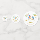 Blauwe Vogels Bruiloft Confetti (Voorkanten)