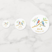 Blauwe Vogels Bruiloft Confetti (Achterkanten)