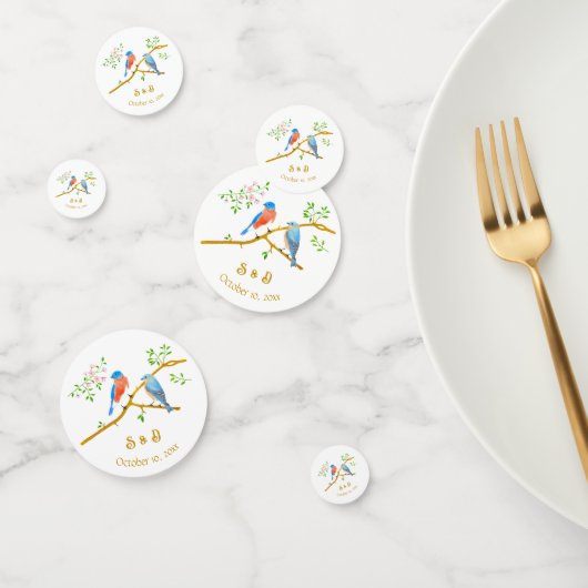 Blauwe Vogels Bruiloft Confetti (Groep)